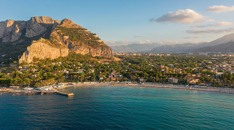Mondello beach near Palermo, Italy Mondello beach near Palermo, Italy