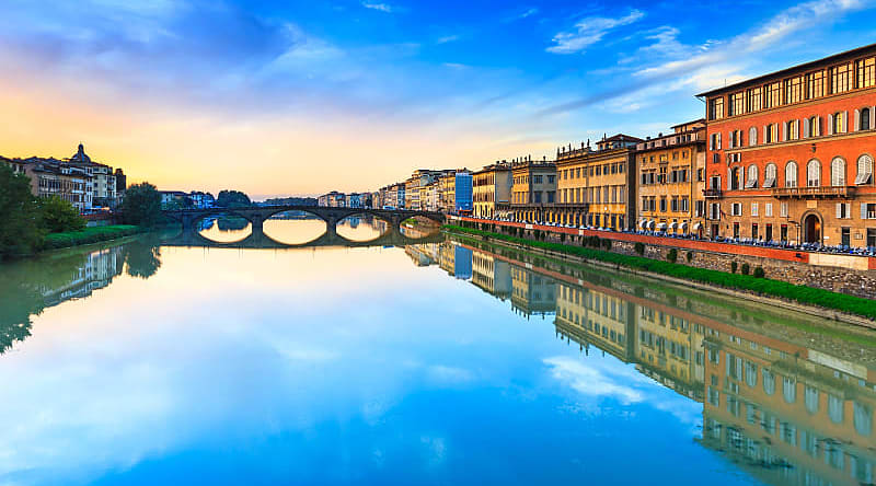 Ponte alla Carraia on Arno river in Florence, Italy Ponte alla Carraia on Arno river in Florence, Italy