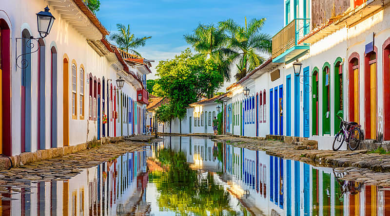 Colorful street in the historical center of Paraty, Brazil Colorful street in the historical center of Paraty, Brazil