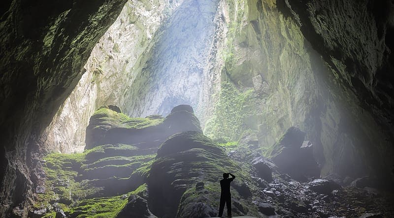 Cave entrance in Son Doong cave in Phong Nha-Ke Bang National Park, Quang Binh province, Vietnam. Cave entrance in Son Doong cave in Phong Nha-Ke Bang National Park, Quang Binh province, Vietnam.
