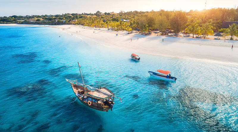Seascape of Zanzibar, Tanzania, Africa Seascape of Zanzibar, Tanzania, Africa