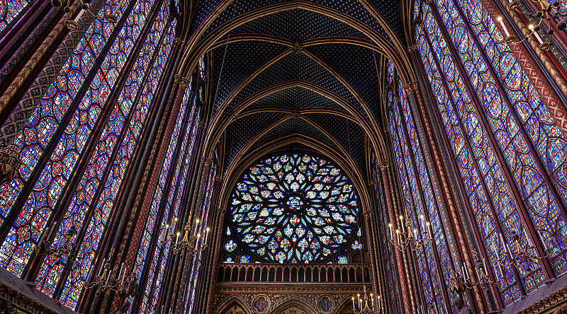 Sainte-Chapelle in Paris, France Stained glass at Sainte-Chapelle in Paris, France