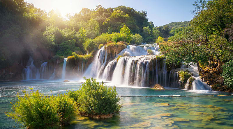 Waterfalls in Krka National Park, Croatia. Waterfalls in Krka National Park, Croatia.
