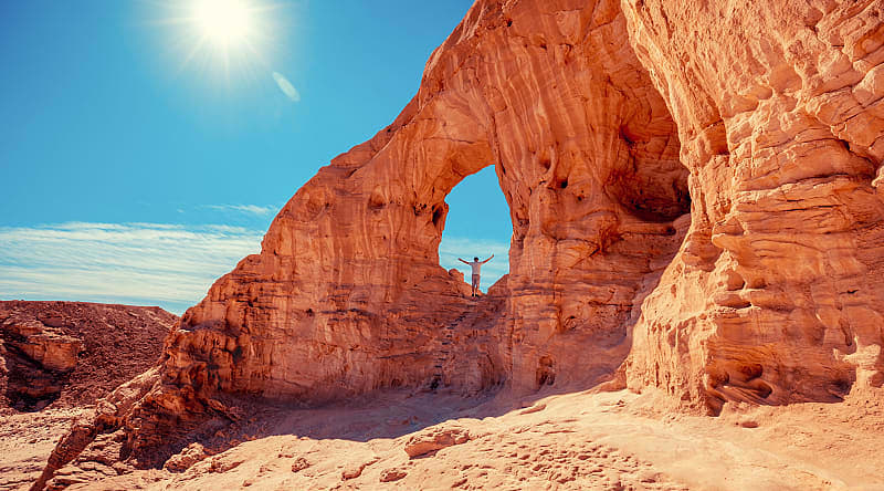Extreme Adventures in Israel: 14 Days of Desert, Forest, and Marine Experiences Hiker in Timna Park near Eilat, Israel