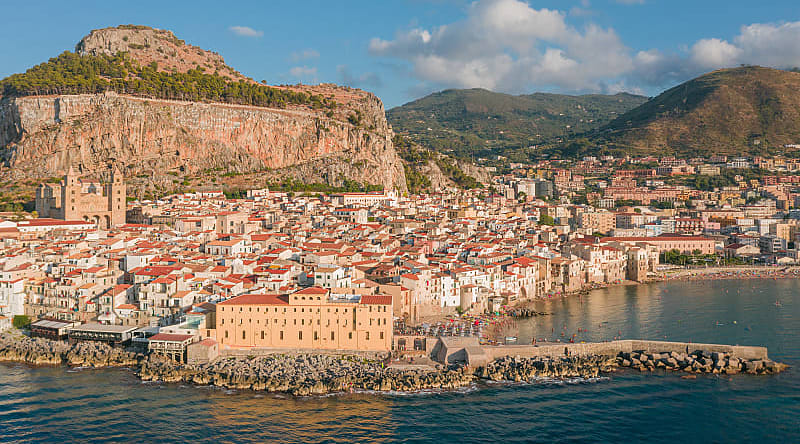 Cefalu, coastal city in northern Sicily, Italy. Cefalu, coastal city in northern Sicily, Italy.
