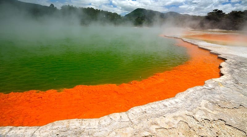 Travel to the natural hot springs of Rotorua, New Zealand