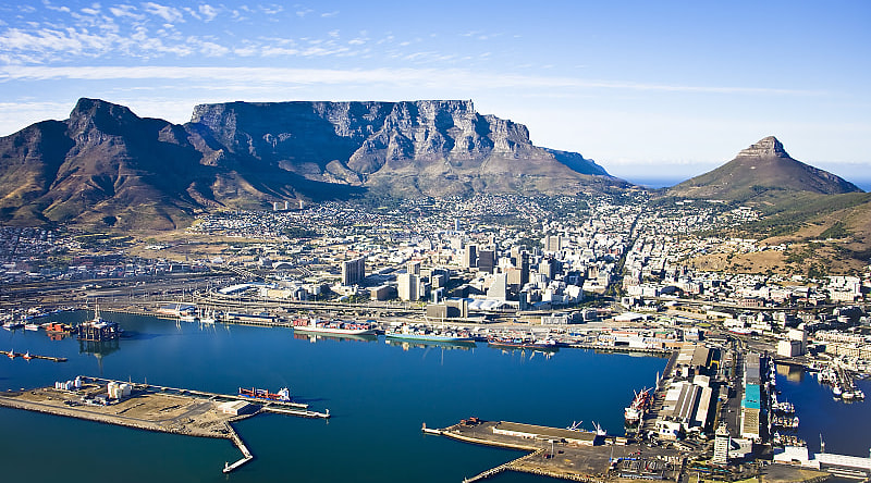 View of Table Mountain in Cape Town, South Africa View of Table Mountain in Cape Town, South Africa