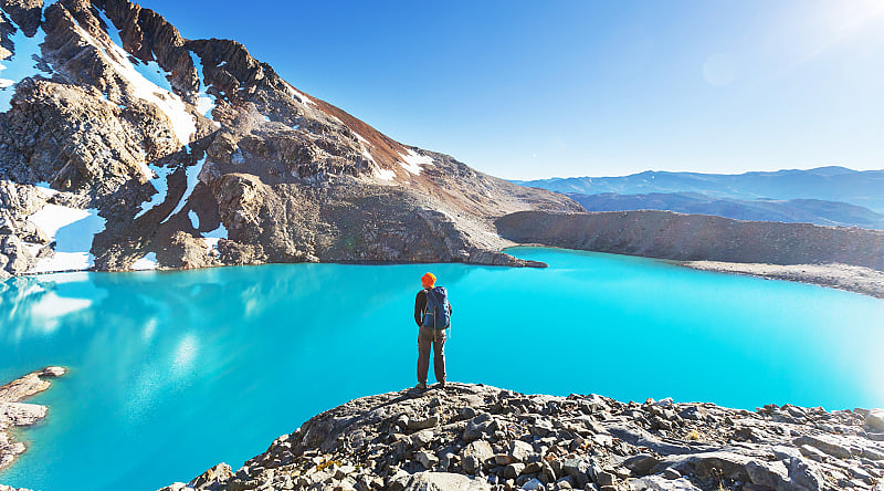 Patagonia, Argentina Hiker in Patagonia, Argentina