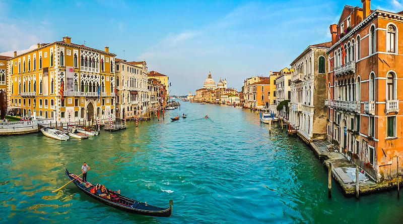 Grand Canal in Venice, Italy Gondola ride on the Grand Canal in Venice, Italy