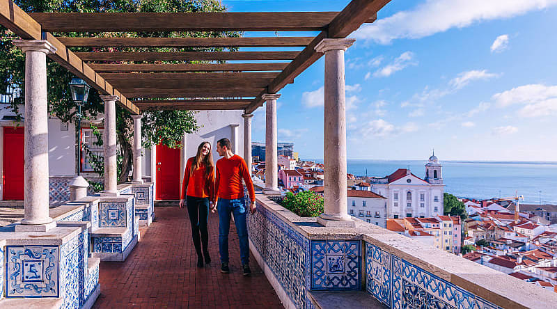 Couple in Lisbon, Portugal Couple in Lisbon, Portugal