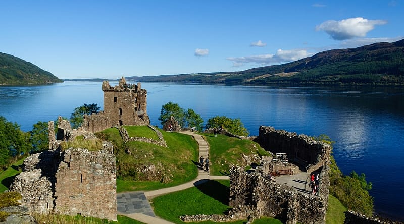 Urguhart Castle at Lock Ness in Scotland Urguhart Castle at Lock Ness in Scotland