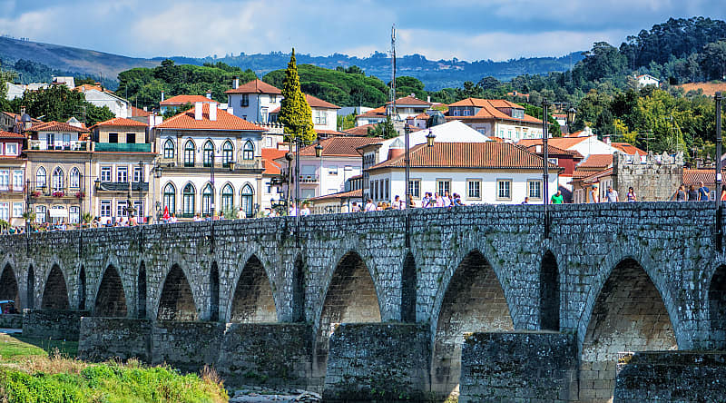 Riverside of Ponte de Lima village in Portugal. Riverside of Ponte de Lima village in Portugal.