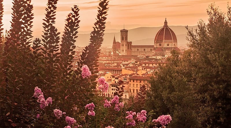 Sunest view of Florence from the Giardino delle Rose Sunest view of Florence from the Giardino delle Rose
