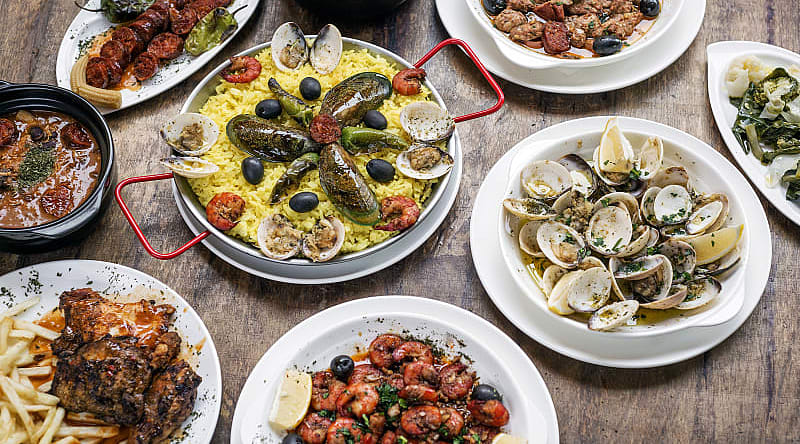 Mixed Portuguese traditional rustic tapas food Mixed Portuguese traditional rustic tapas food