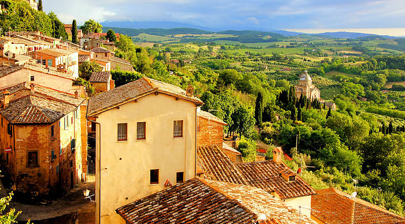View over the tuscan town of Montepulciano in Italy View over the tuscan town of Montepulciano in Italy
