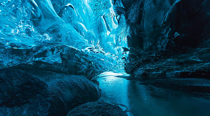 Big ice cave at Vatnajokull glacier Iceland Big ice cave at Vatnajokull glacier Iceland