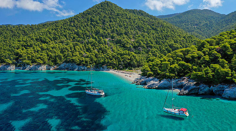 Skopelos island, Greece Kastani Beach on Skopelos island, Greece