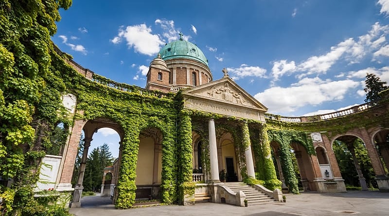 Historical Tour of Croatia - Mirogoj Cemetary Vine covered entrance to Mirogoj cemetery in Zagreb, Croatia