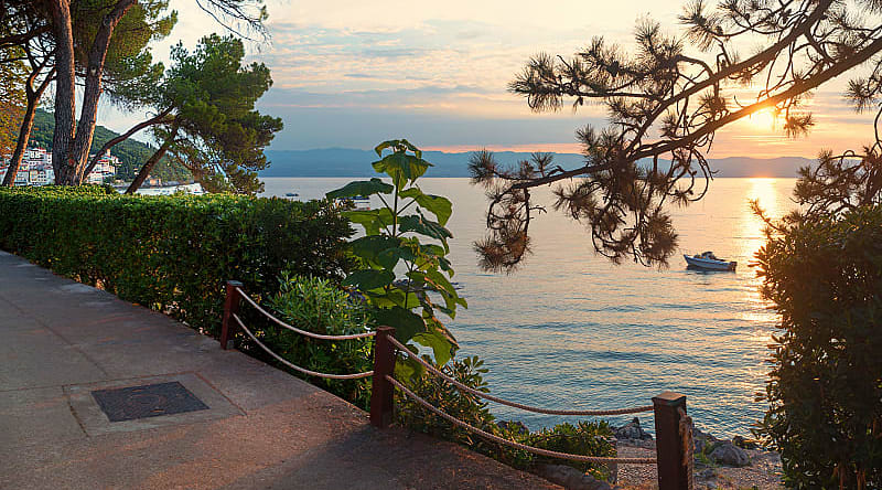 Romantic sunset at a village in Croatia. Romantic sunset at a village in Croatia.