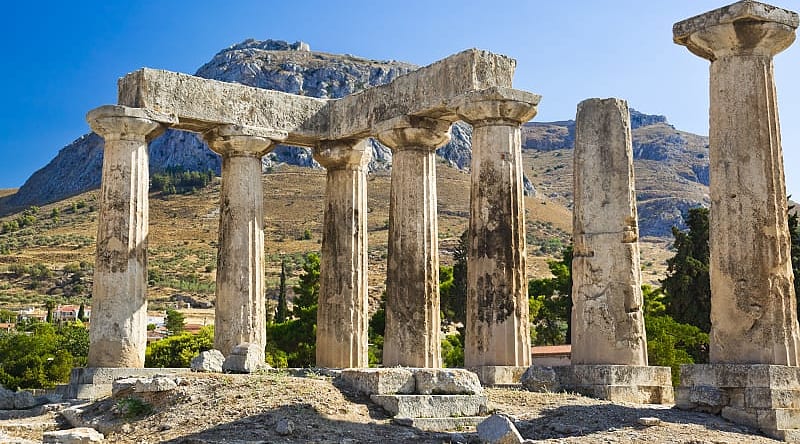 Corinth, Temple of Apollo one of the landmarks of Greece Corinth, Temple of Apollo one of the landmarks of Greece