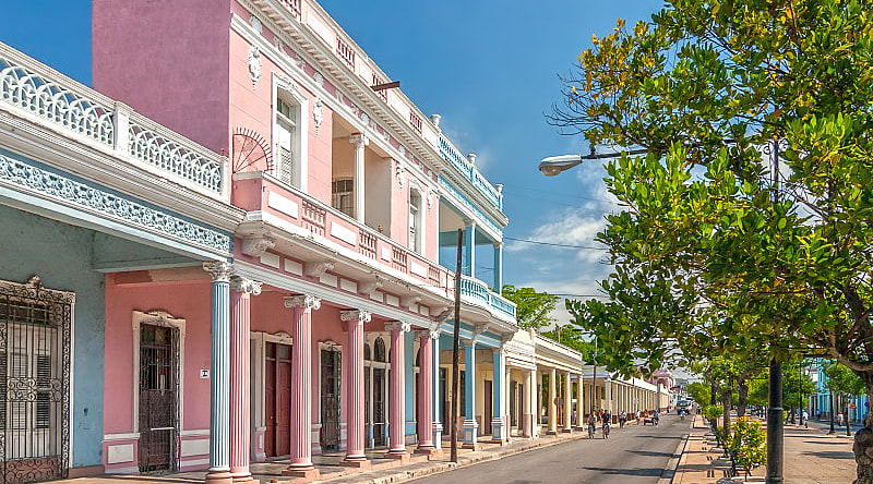 Traditional colonial-style architecture in Cienfuegos, Cuba Traditional colonial-style architecture in Cienfuegos, Cuba