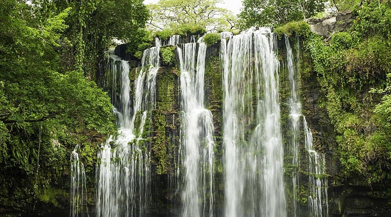Costa Rica's tropical rainforest Enjoy the beauty of the waterfalls in the middle of the emerald rainforest, Costa Rica