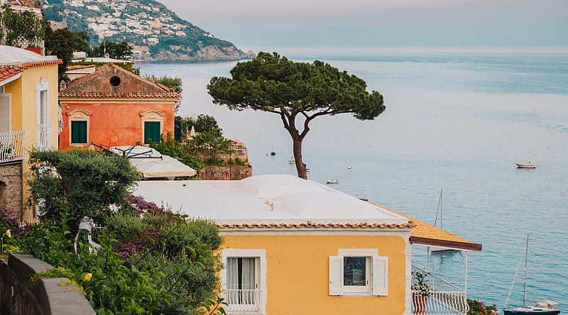 Coastal town on the Amalfi Coast in Italy.