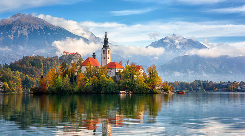 Wine and Alpine Splendor Tour in Central Europe Bled Castle in Slovenia.