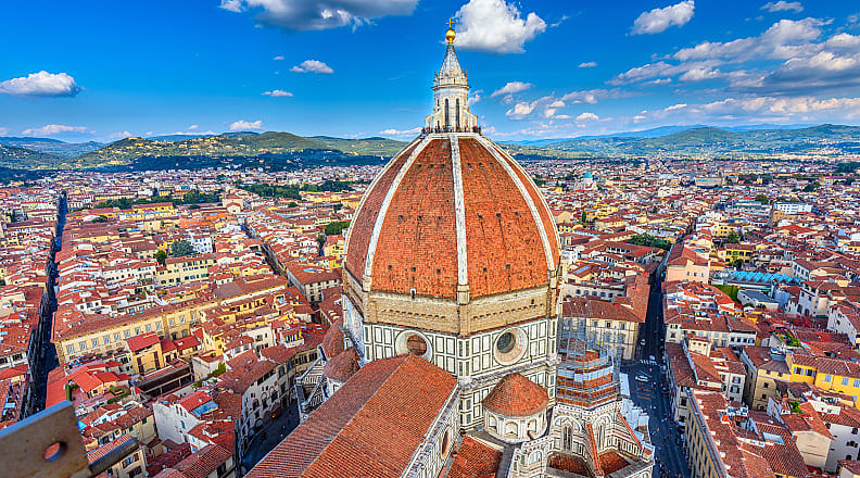 Tale of Two Empires: Italy & Greece Historical Tour Architecture of landmark Duomo in Florence, Italy