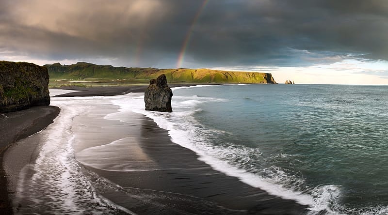 Reynisfjara, Iceland Black sand beach of Reynisfjara in iceland