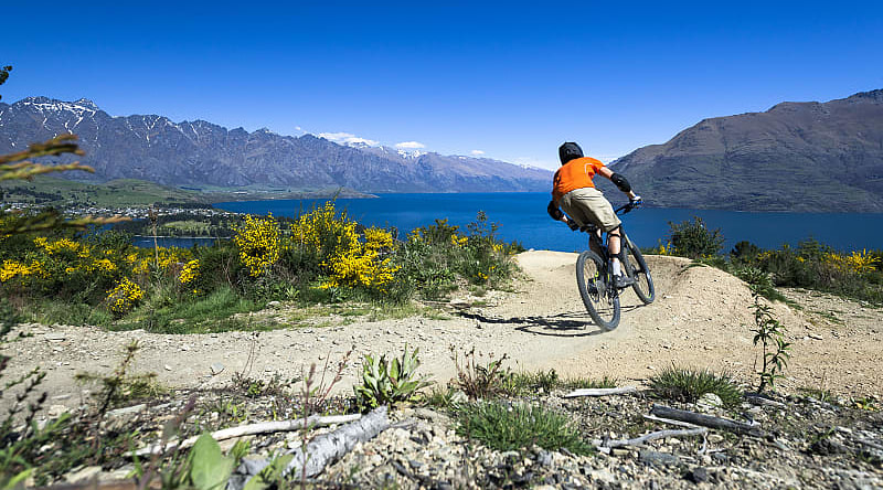 Mountain biking in Queenstown, New Zealand Mountain biking in Queenstown, New Zealand