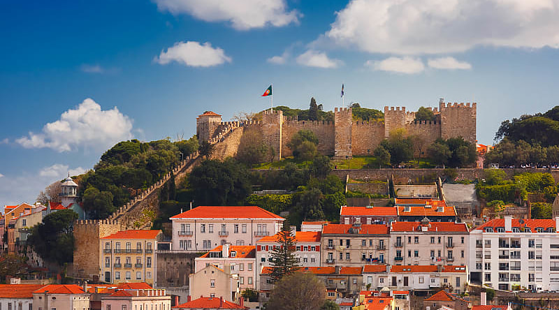 2-Week Portugal and Morocco Grand Highlights Experience São Jorge Castle on top of the hill in Lisbon, Portugal