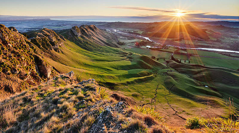 View of Hawke's Bay from Te Mata Peak in New Zealand View of Hawke's Bay from Te Mata Peak in New Zealand