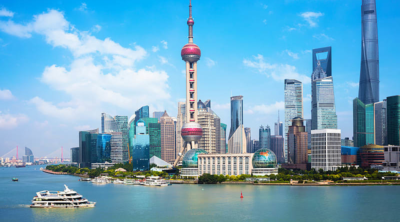 Shanghai skyline on Huangpu river in China