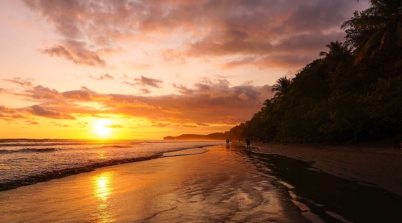 Beach sunset at Marino Ballena National Park in Uvita, Costa Rica Beach sunset at Marino Ballena National Park in Uvita, Costa Rica