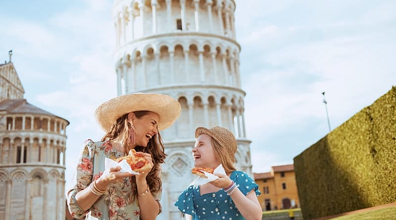 Pisa, Italy Mother and daughter in Pisa, Italy