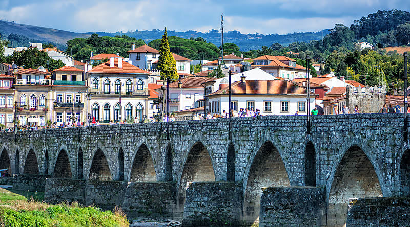 Riverside of Ponte de Lima village in Portugal. Riverside of Ponte de Lima village in Portugal.