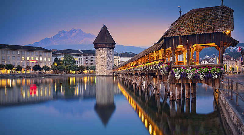 Breathe in the blissful alpine air after spending two days in Lucerne, Chapel Bridge