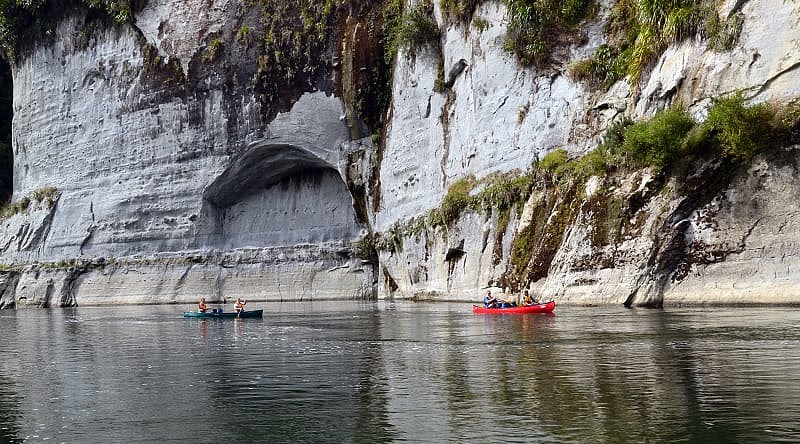 Kayaking in the wild at Whanganui National Park, New Zealand Kayaking in the wild at Whanganui National Park, New Zealand