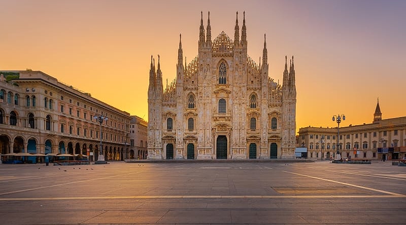 Milan Cathedral (Duomo di Milano) at sunrise Milan Cathedral (Duomo di Milano) at sunrise