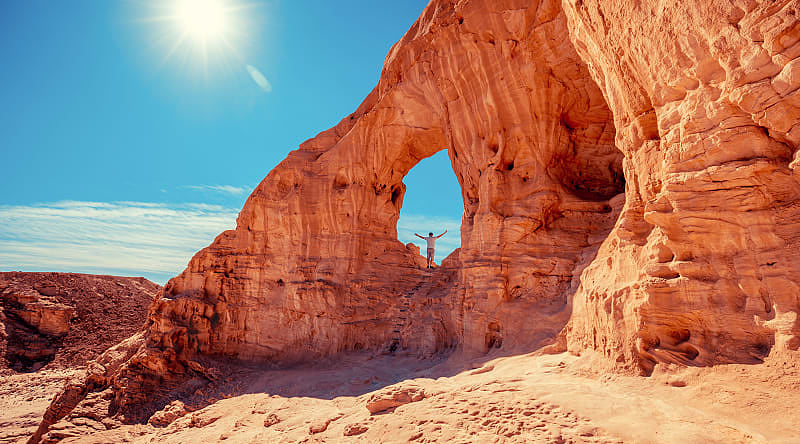 Extreme Adventures in Israel: 14 Days of Desert, Forest, and Marine Experiences Hiker in Timna Park near Eilat, Israel