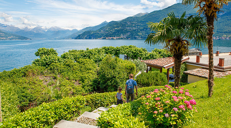 Family at La Punta Spartivento in Bellagio, Lake Como, Italy Family at La Punta Spartivento in Bellagio, Lake Como, Italy