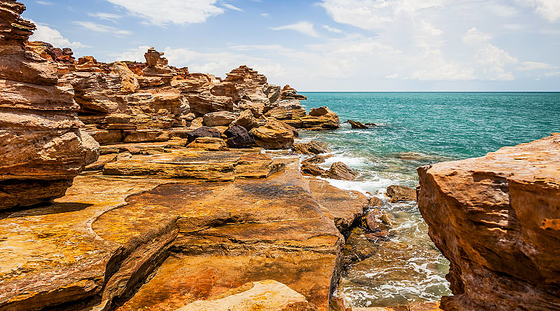 Australia Broome Rocks Ocean Australia Broome Rocks Ocean