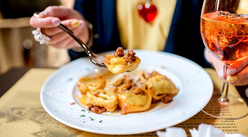 Tortellini ragu in Bologna, Italy Tortellini ragu in Bologna, Italy