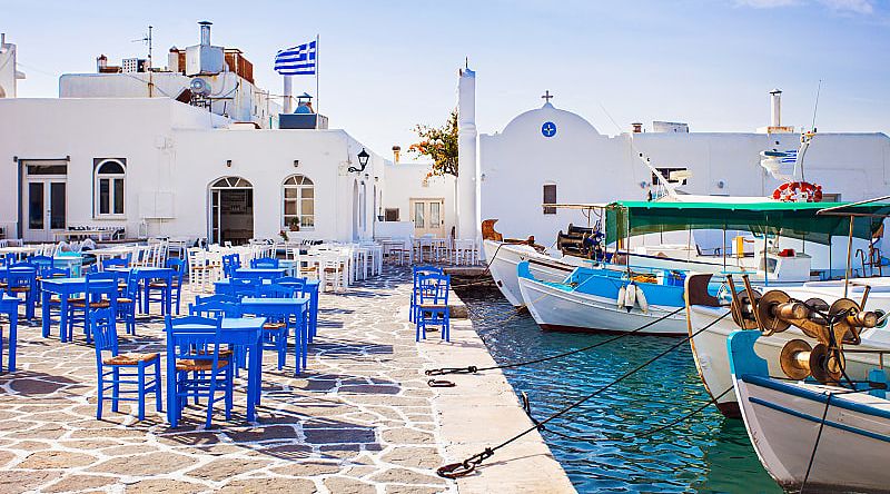 Paros, a fishing village in Greece.