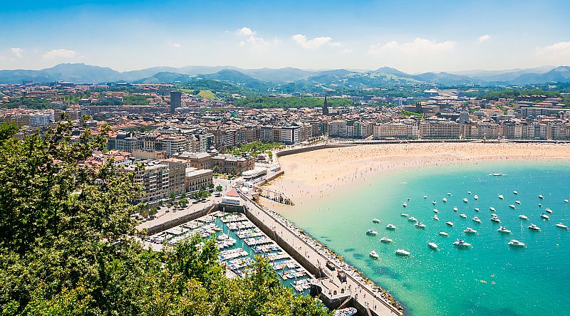 Beach at San Sebastian in Spain