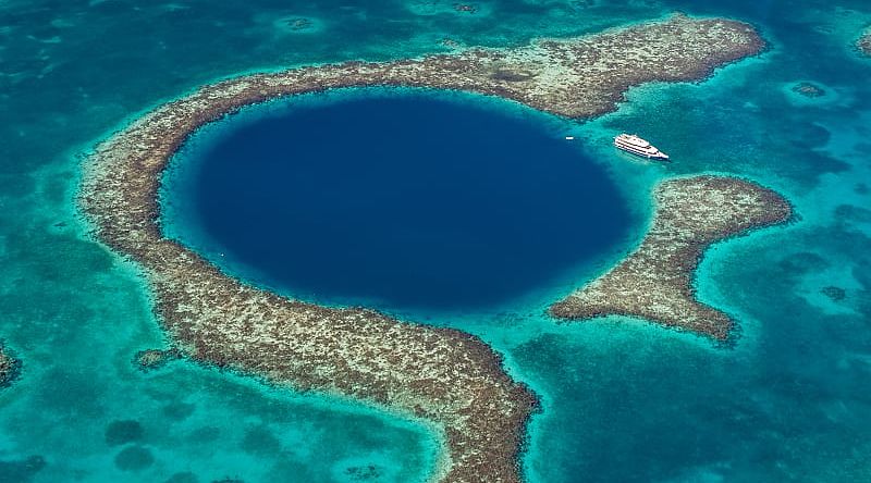 The Great Blue Hole is one of the geological wonders of Belize.