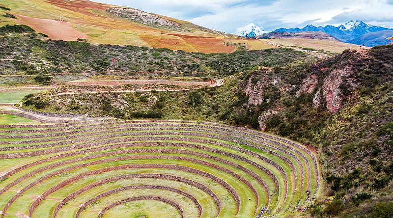 Ruins at Moray in the Sacred Valley near Cusco, Peru