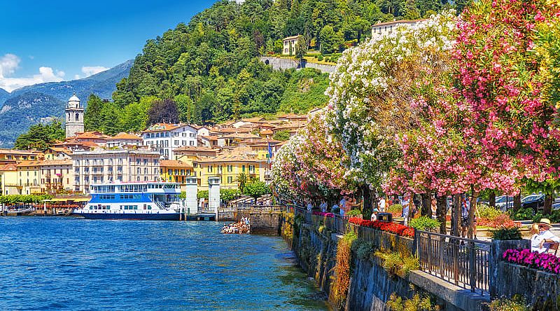 Spectacular view of Bellagio on Lake Como in Lombardy, Italy.