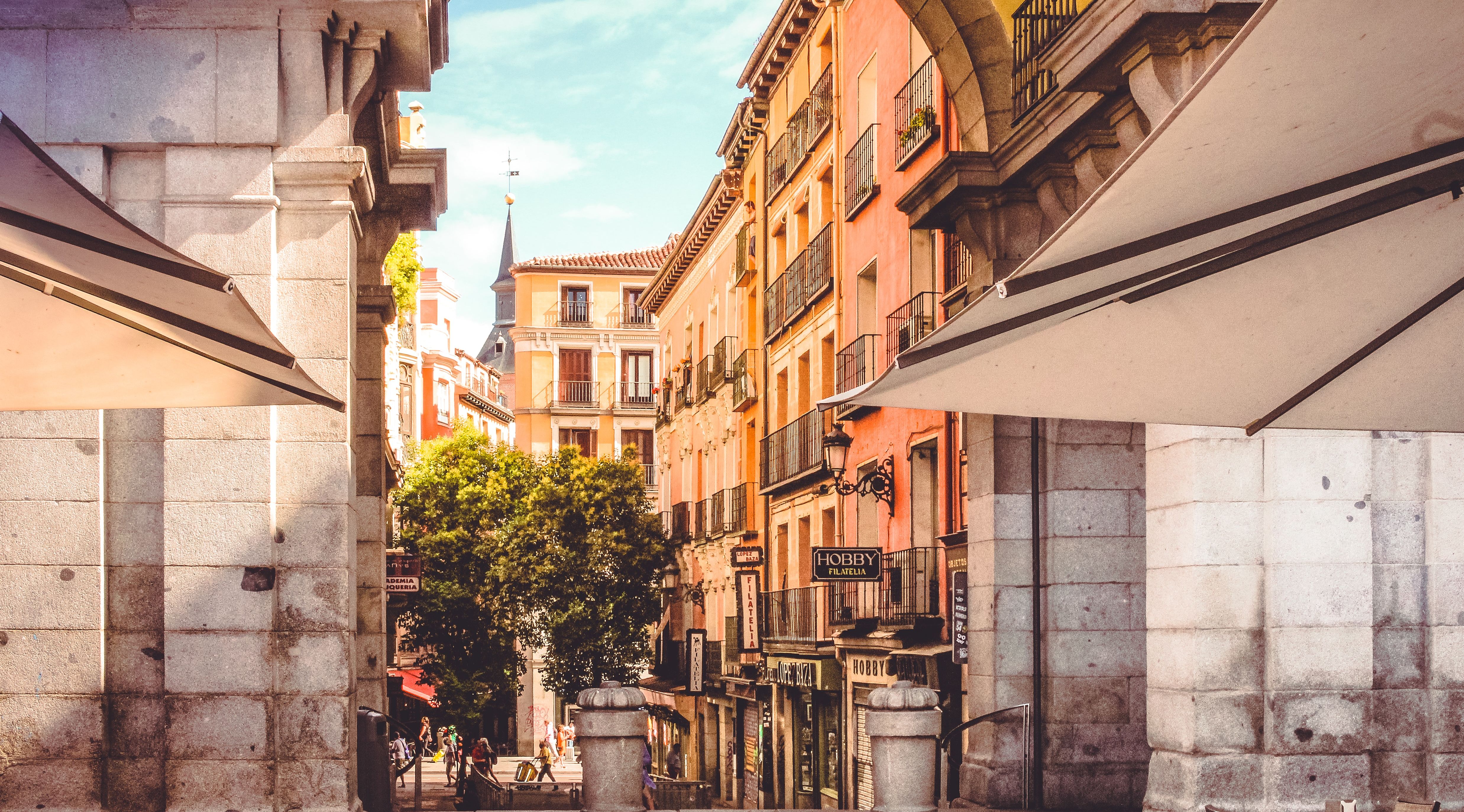 Medieval architecture of the Habsburg quarter, Madrid, Spain